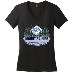 Mount Rainier National Park Washington Novelty Souvenir Women's V-Neck T-Shirt