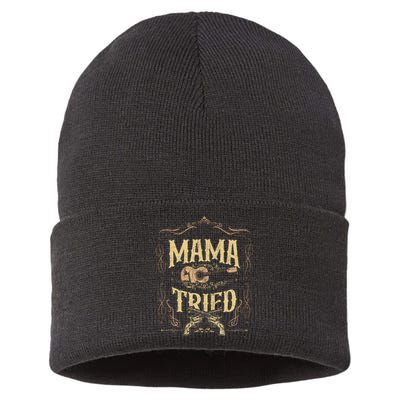 Mama-Tried Renegade Outlaw Music Lovers Country Sustainable Knit Beanie