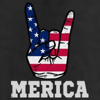Merica Rock On Rock Sign Usa American Flag 4th Of July 11oz C Handle Ceramic Mug