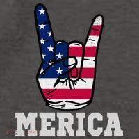 Merica Rock On Rock Sign Usa American Flag 4th Of July Vector Backpack