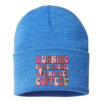 Mom Running On Ms Rachel And Iced Coffee Sustainable Knit Beanie