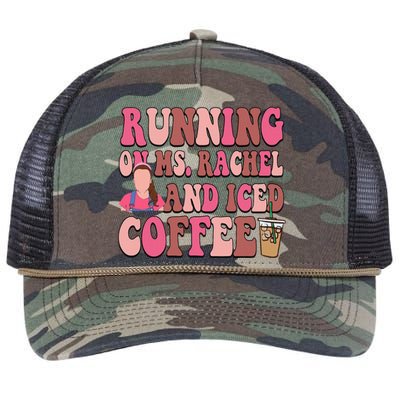 Mom Running On Ms Rachel And Iced Coffee Retro Rope Trucker Hat Cap