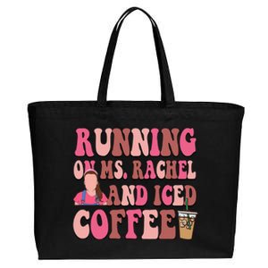 Mom Running On Ms Rachel And Iced Coffee Cotton Canvas Jumbo Tote