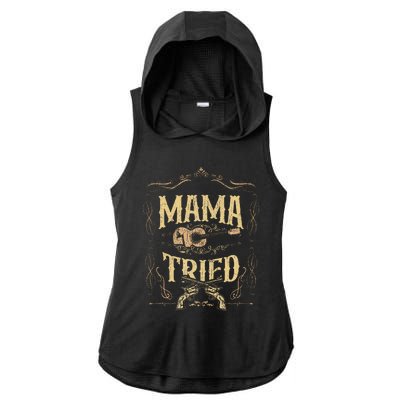 Mamatried Renegade Outlaw Music Lovers Ladies PosiCharge Tri-Blend Wicking Draft Hoodie Tank