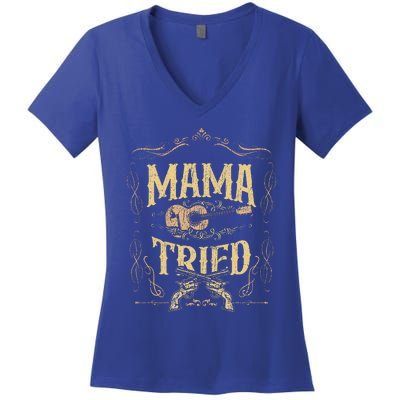 Mamatried Renegade Outlaw Music Lovers Women's V-Neck T-Shirt