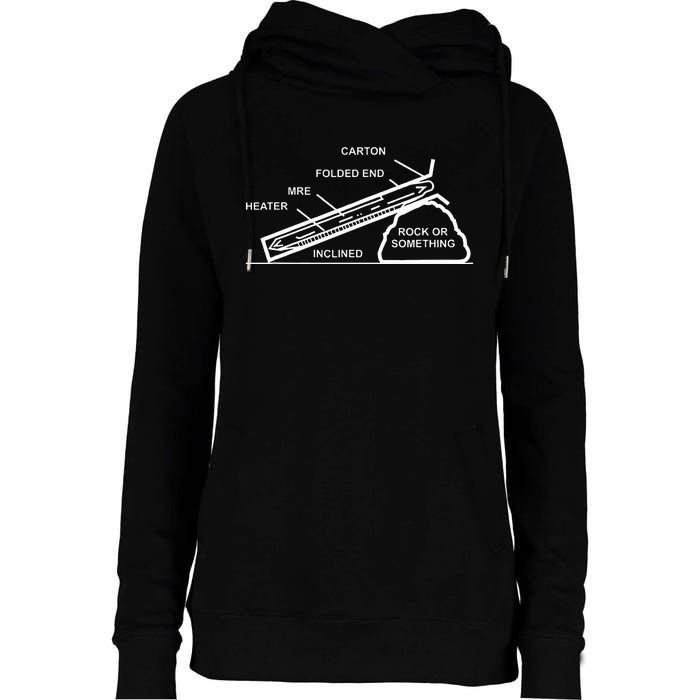 Mre Rock Or Something Military Humor Womens Funnel Neck Pullover Hood