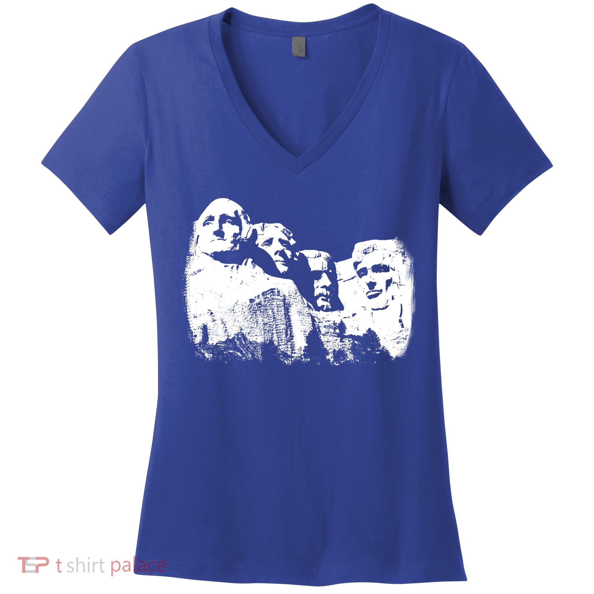 Mount Rushmore Presidents Sculpture Funny Gift Women's V-Neck T-Shirt