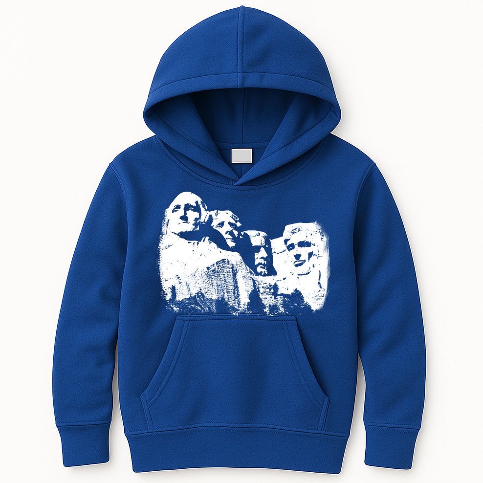 Mount Rushmore Presidents Sculpture Funny Gift Kids Hoodie