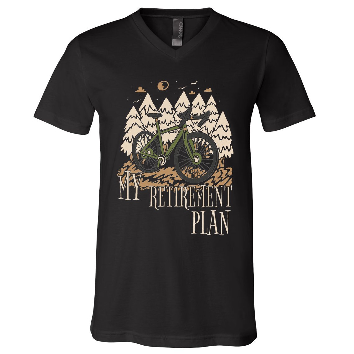 My Retirement Plan Funny Bike Riding Rider Retired Cyclist V-Neck T-Shirt