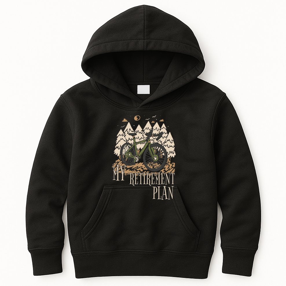 My Retirement Plan Funny Bike Riding Rider Retired Cyclist Kids Hoodie