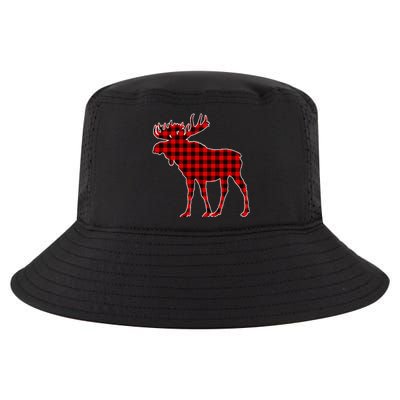 Moose Red Plaid Buffalo Matching Pajama Cool Comfort Performance Bucket Hat