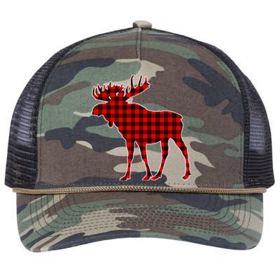 Moose Red Plaid Buffalo Matching Pajama Retro Rope Trucker Hat Cap