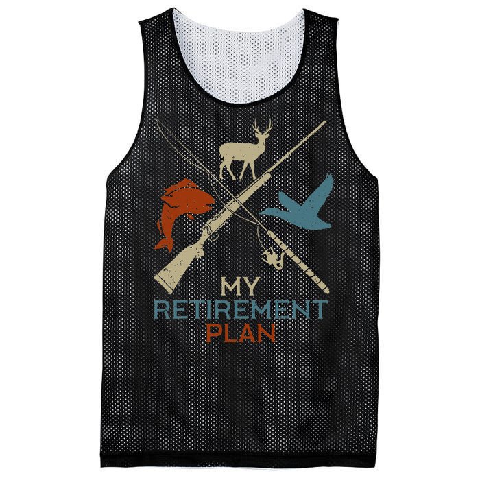 My Retirement Plan Hunting Fishing Hunter Grandfather Mesh Reversible Basketball Jersey Tank