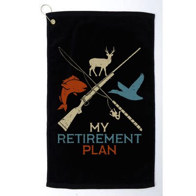 My Retirement Plan Hunting Fishing Hunter Grandfather Golf Towel