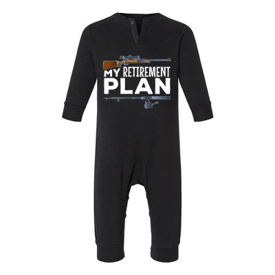 My Retiret Plan Hunting Fishing Hunter Grandad Grandpa Gift Infant Fleece One Piece