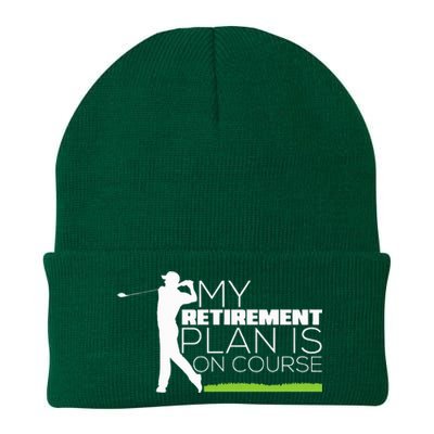 My Retirement Plan Is On Course Funny Golf Retired Golfer Knit Cap Winter Beanie