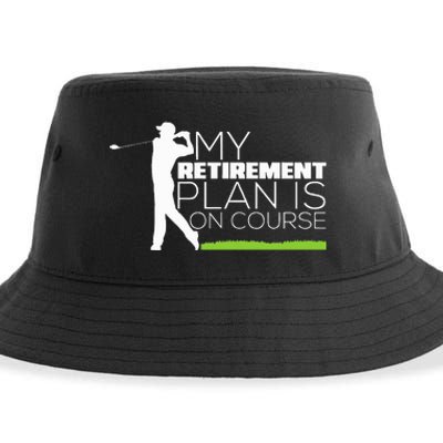 My Retirement Plan Is On Course Funny Golf Retired Golfer Sustainable Bucket Hat