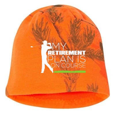 My Retirement Plan Is On Course Funny Golf Retired Golfer Kati - Camo Knit Beanie