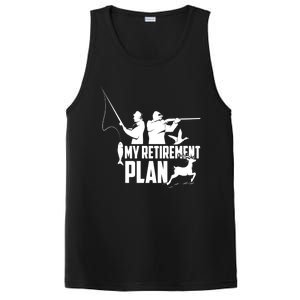 My Retiret Plan Hunting Fishing Retiree Funny Retiret Gift PosiCharge Competitor Tank