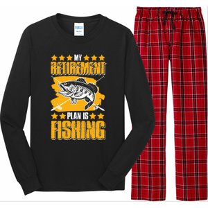 My Retiret Plan Is Fishing Funny Fishing Great Gift Long Sleeve Pajama Set