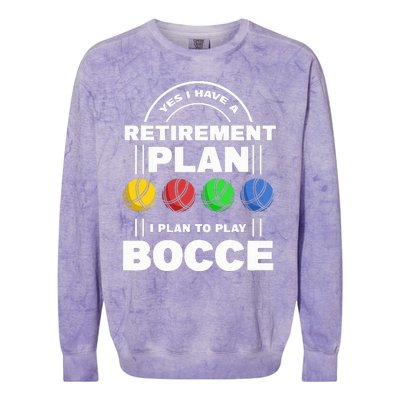 My Retirement Plan Bocce Ball Player Grandpa Bocce Colorblast Crewneck Sweatshirt