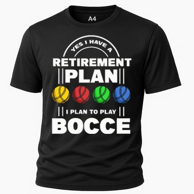 My Retirement Plan Bocce Ball Player Grandpa Bocce Cooling Performance Crew T-Shirt