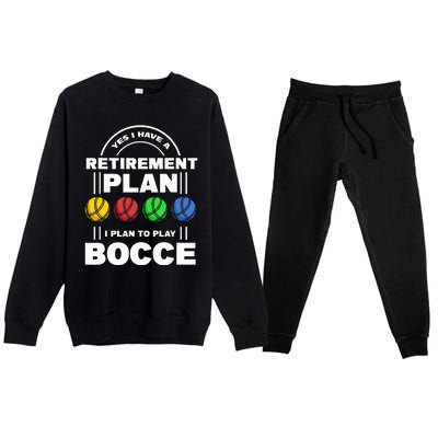 My Retirement Plan Bocce Ball Player Grandpa Bocce Premium Crewneck Sweatsuit Set