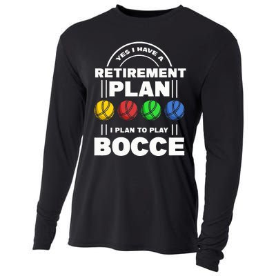 My Retirement Plan Bocce Ball Player Grandpa Bocce Cooling Performance Long Sleeve Crew