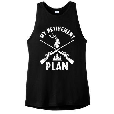 My Retiret Plan Hunting Lover Funny Pensioner Hunting Gift Ladies PosiCharge Tri-Blend Wicking Tank