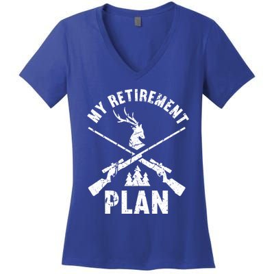 My Retiret Plan Hunting Lover Funny Pensioner Hunting Gift Women's V-Neck T-Shirt