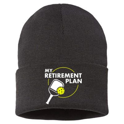 My Retirement Plan Funny Pickleball Slogan Gift Sustainable Knit Beanie