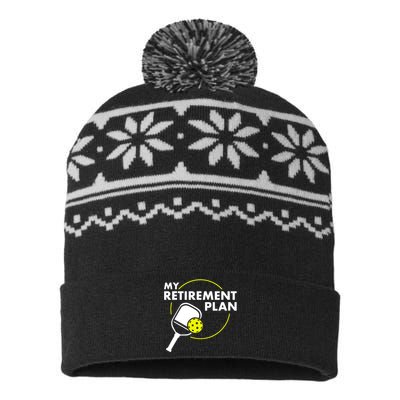 My Retirement Plan Funny Pickleball Slogan Gift USA-Made Snowflake Beanie