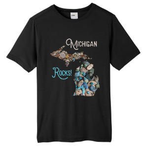 Michigan Rocks Petoskey Stone Hunting Great Lakes State Tall Fusion ChromaSoft Performance T-Shirt