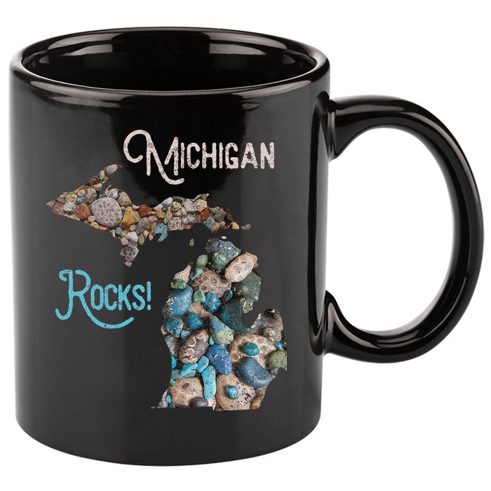 Michigan Rocks Petoskey Stone Hunting Great Lakes State 11oz C Handle Ceramic Mug