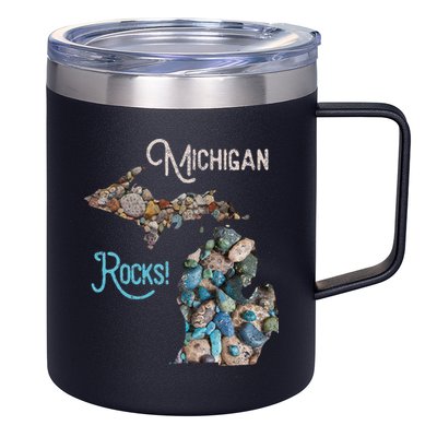 Michigan Rocks Petoskey Stone Hunting Great Lakes State 12oz Stainless Steel Coffee Mug
