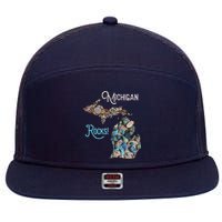Michigan Rocks Petoskey Stone Hunting Great Lakes State 7 Panel Mesh Trucker Snapback Hat