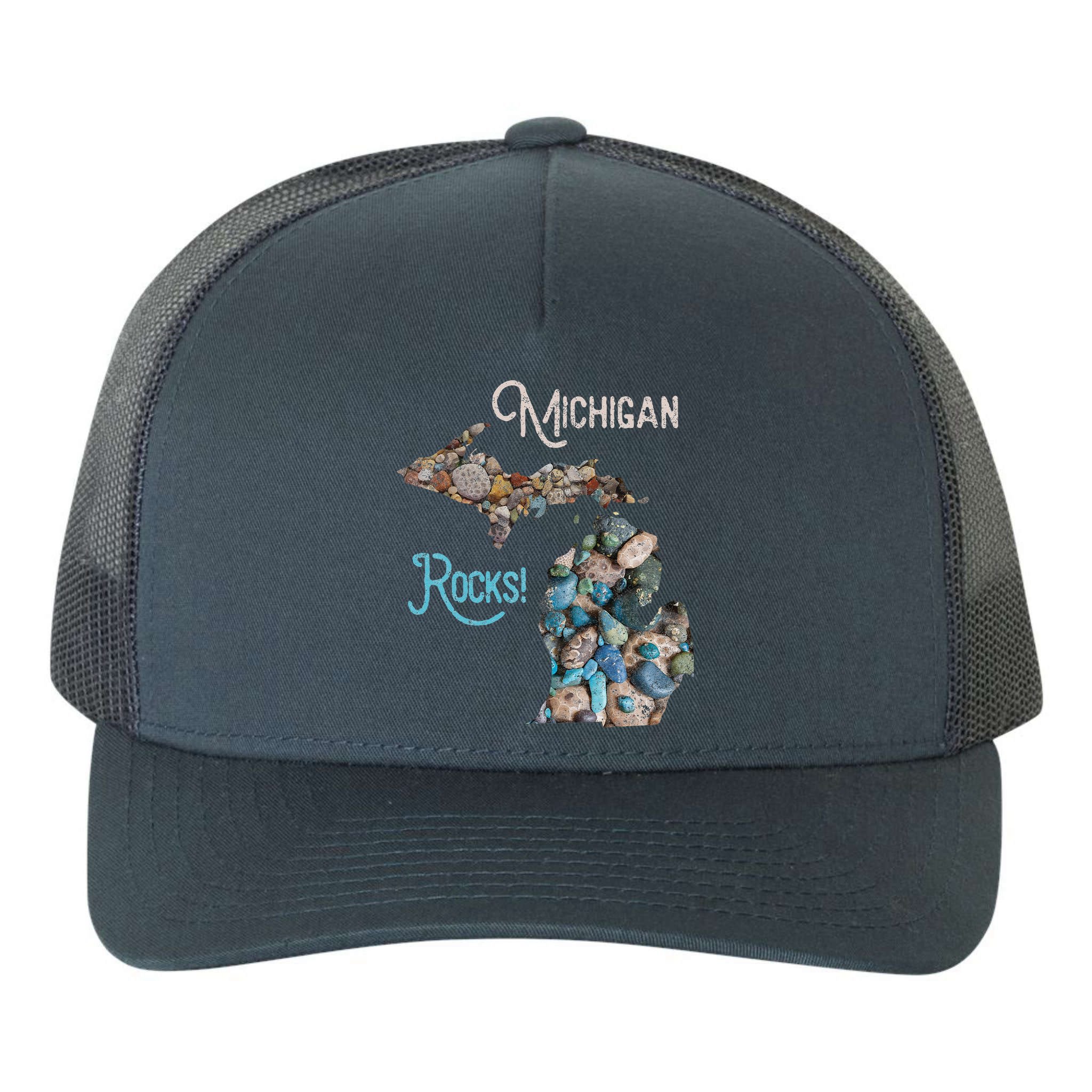 Michigan Rocks Petoskey Stone Hunting Great Lakes State Yupoong Adult 5-Panel Trucker Hat