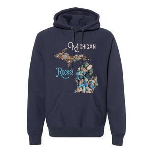 Michigan Rocks Petoskey Stone Hunting Great Lakes State Premium Hoodie