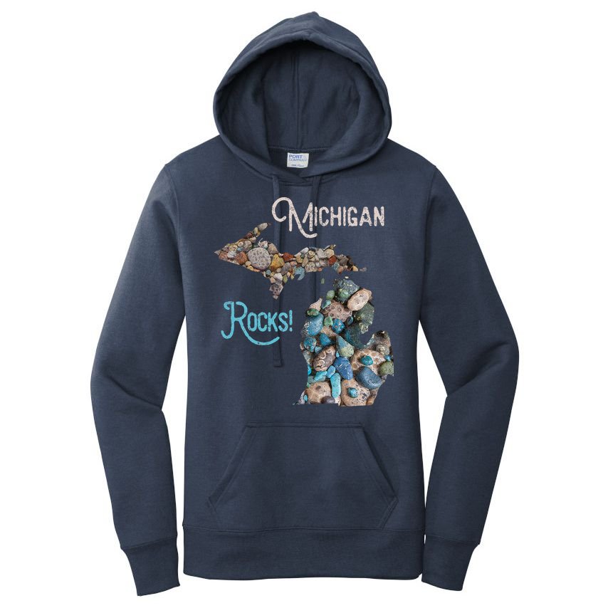 Michigan Rocks Petoskey Stone Hunting Great Lakes State Women's Pullover Hoodie