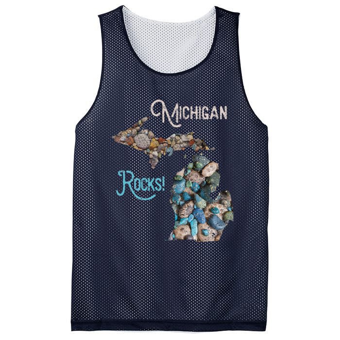 Michigan Rocks Petoskey Stone Hunting Great Lakes State Mesh Reversible Basketball Jersey Tank