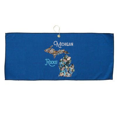 Michigan Rocks Petoskey Stone Hunting Great Lakes State Large Microfiber Waffle Golf Towel