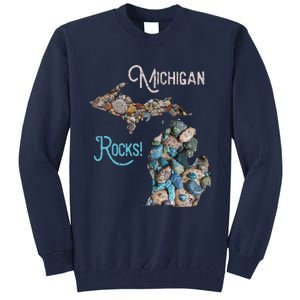 Michigan Rocks Petoskey Stone Hunting Great Lakes State Tall Sweatshirt