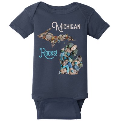 Michigan Rocks Petoskey Stone Hunting Great Lakes State Baby Bodysuit