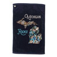 Michigan Rocks Petoskey Stone Hunting Great Lakes State Platinum Collection Golf Towel