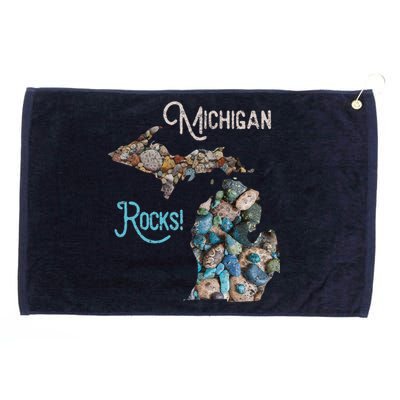 Michigan Rocks Petoskey Stone Hunting Great Lakes State Grommeted Golf Towel