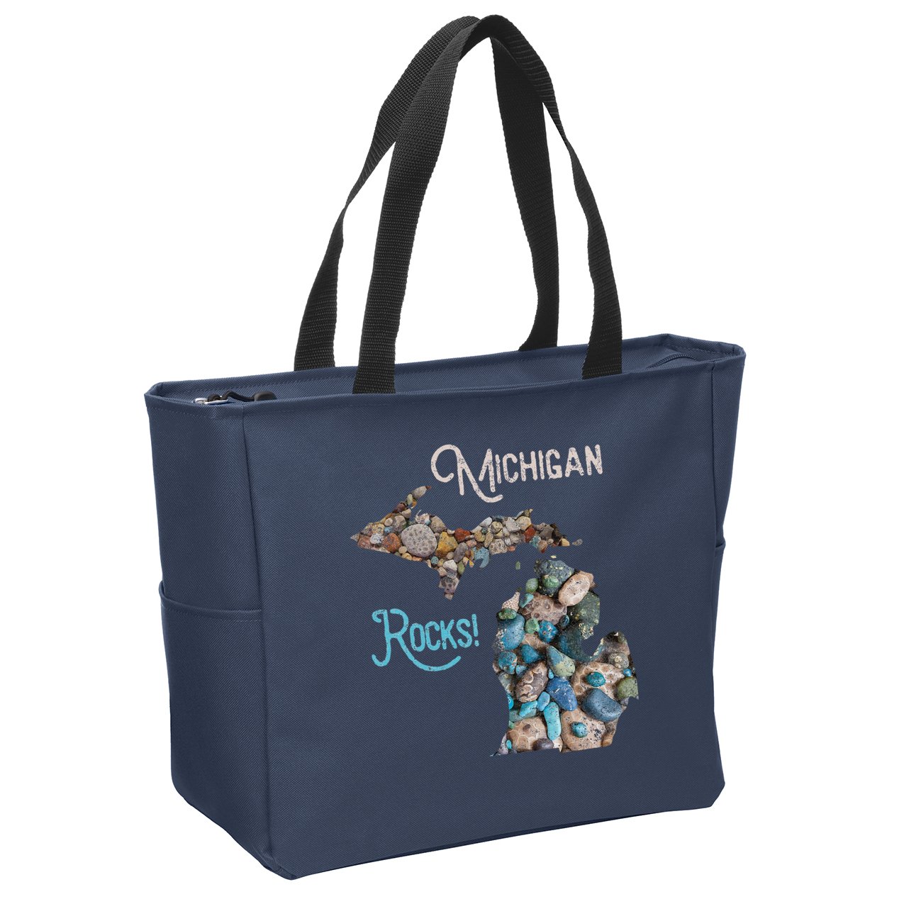 Michigan Rocks Petoskey Stone Hunting Great Lakes State Zip Tote Bag