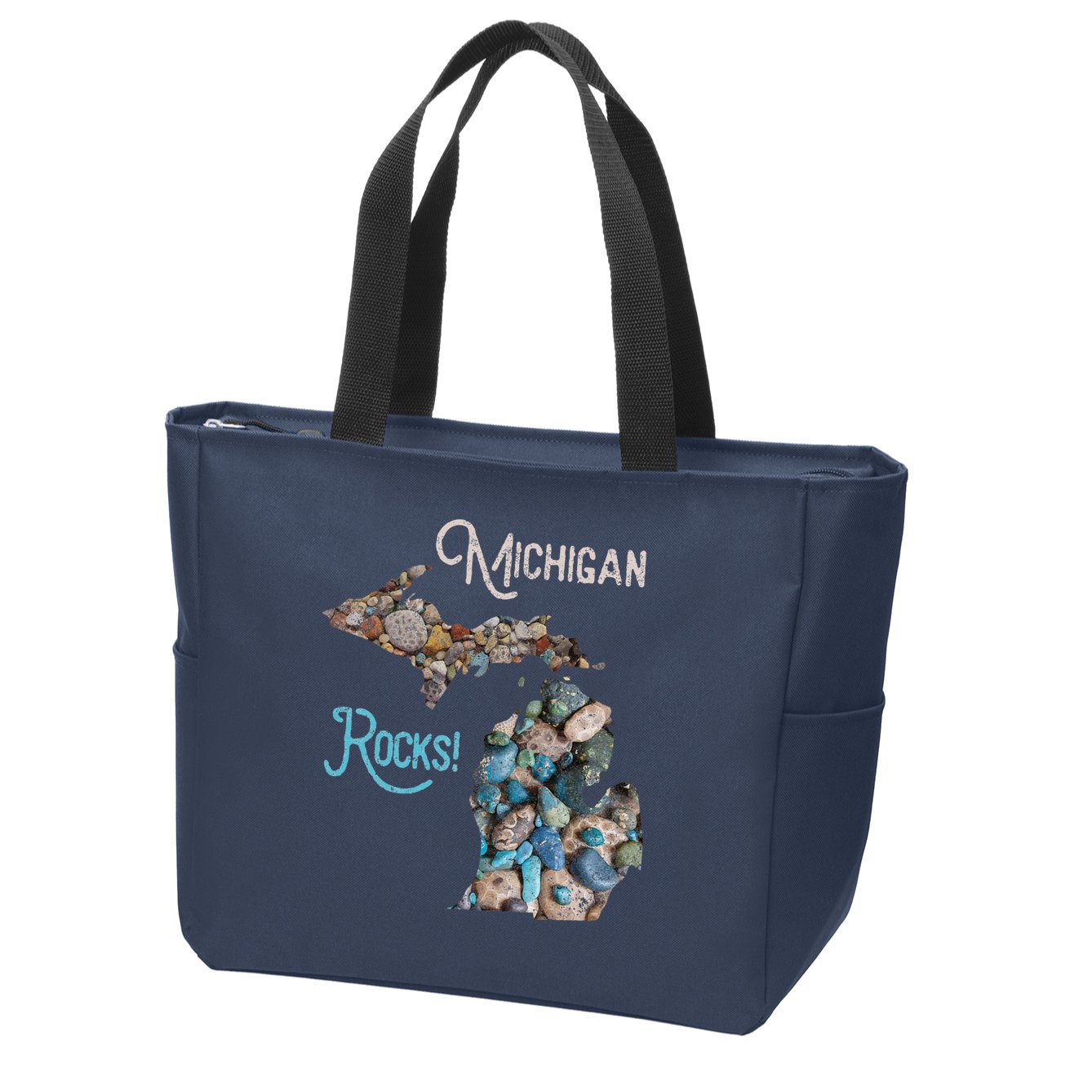 Michigan Rocks Petoskey Stone Hunting Great Lakes State Zip Tote Bag