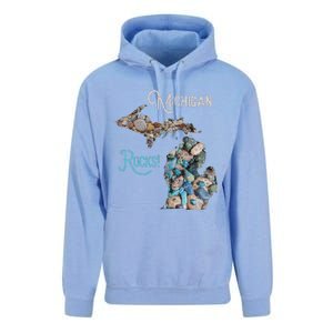 Michigan Rocks Petoskey Stone Hunting Great Lakes State Unisex Surf Hoodie