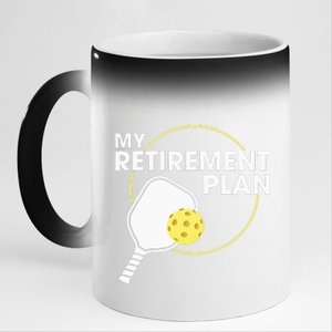 My Retirement Plan Funny Pickleball Lover 11oz Black Color Changing Mug