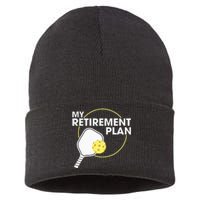 My Retirement Plan Funny Pickleball Lover Sustainable Knit Beanie